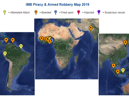 IMB ICC Live Piracy & Armed Robbery Report 2019 - Reported in Last 7 days #marsec #piracy @IMB_P