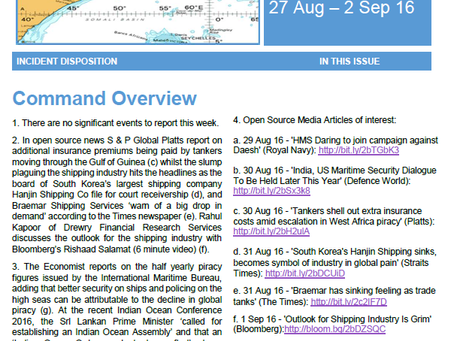 UKMTO Weekly Piracy Report