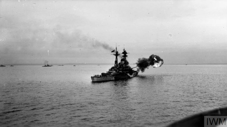 HMS Ramillies D Day Bombardment - Benerville Battery