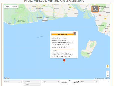 MDAT GoG - Vessel Hijacked 90nm SW Bonny #piracy #marsec