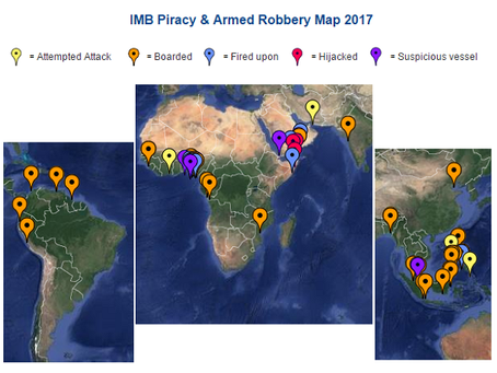 IMB ICC Live Piracy & Armed Robbery Report 2017 - Reported to #IMB #ICC in Last 7 days #ASKET #m