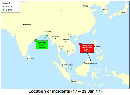 ReCAAP ISC Weekly Report 17 - 23 January 2017 #piracy #marsec #SEAS #shipping