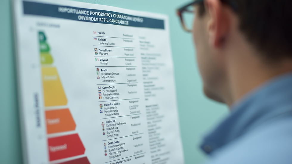 Close-up view of a proficiency chart showing ACTFL language levels