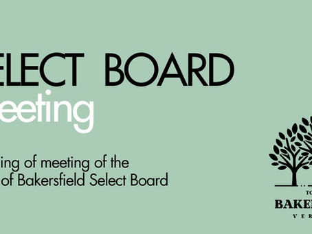 The Select Board meets....:)
Agenda link below