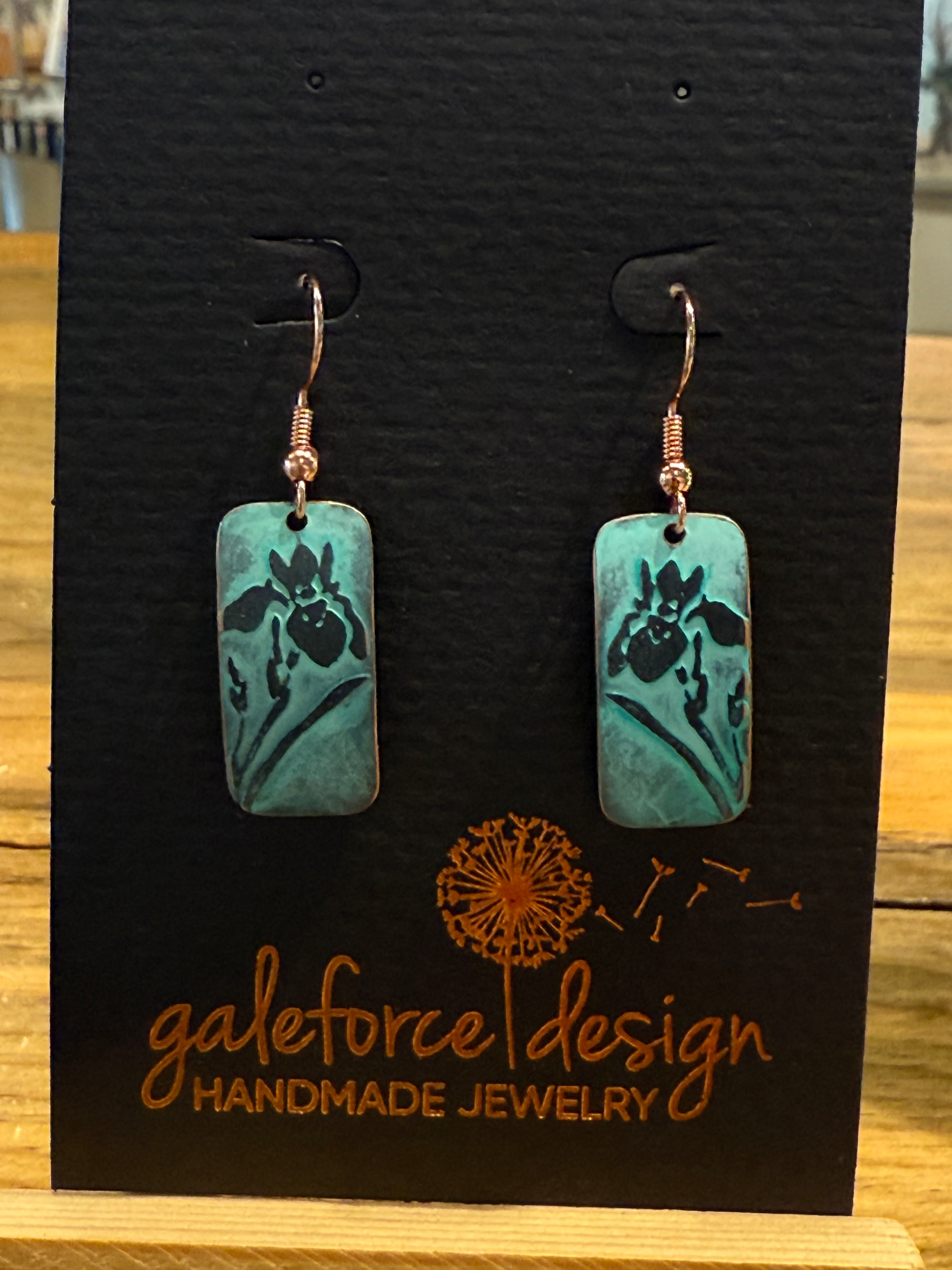Iris B Copper Earrings Nickel Free Wires