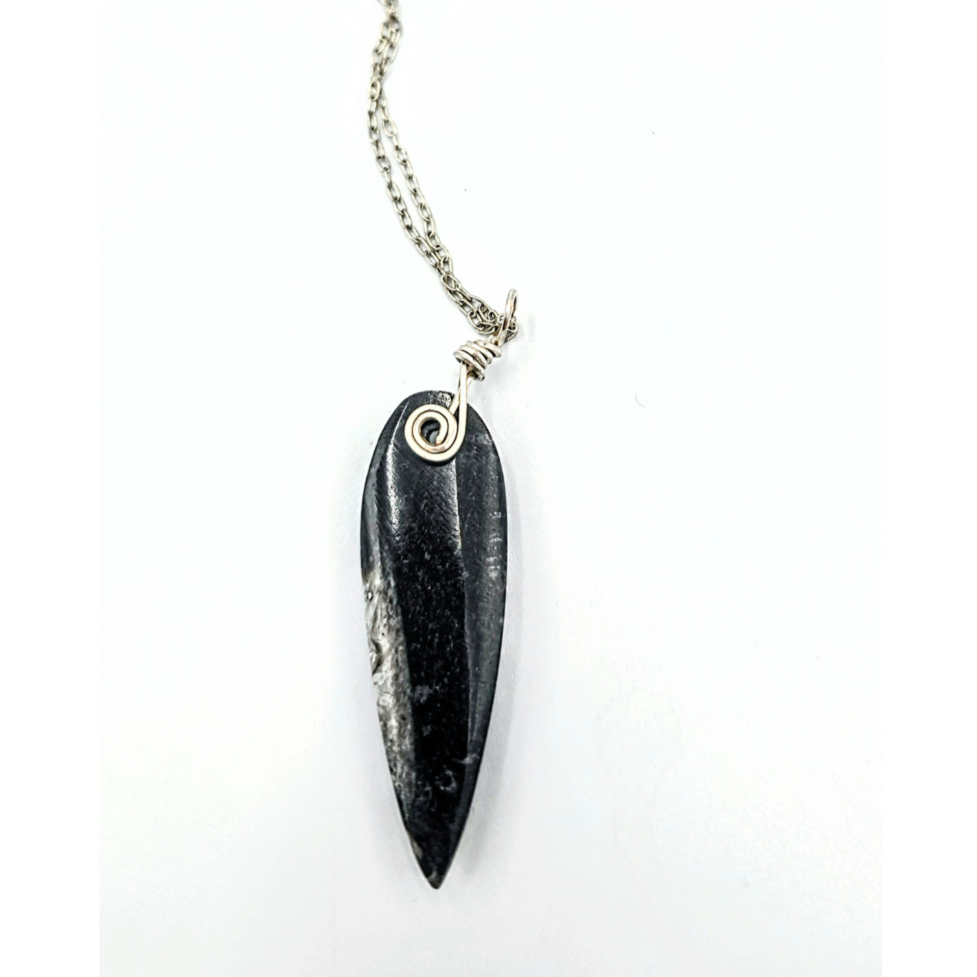 Black and Gray Fossil Necklace