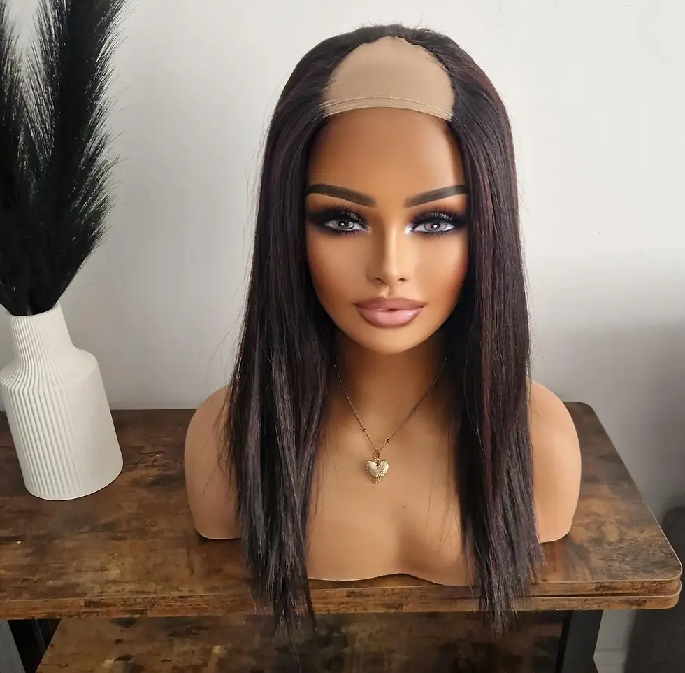 Human/Synthetic U Part Wig 1b/#99J Highlighted