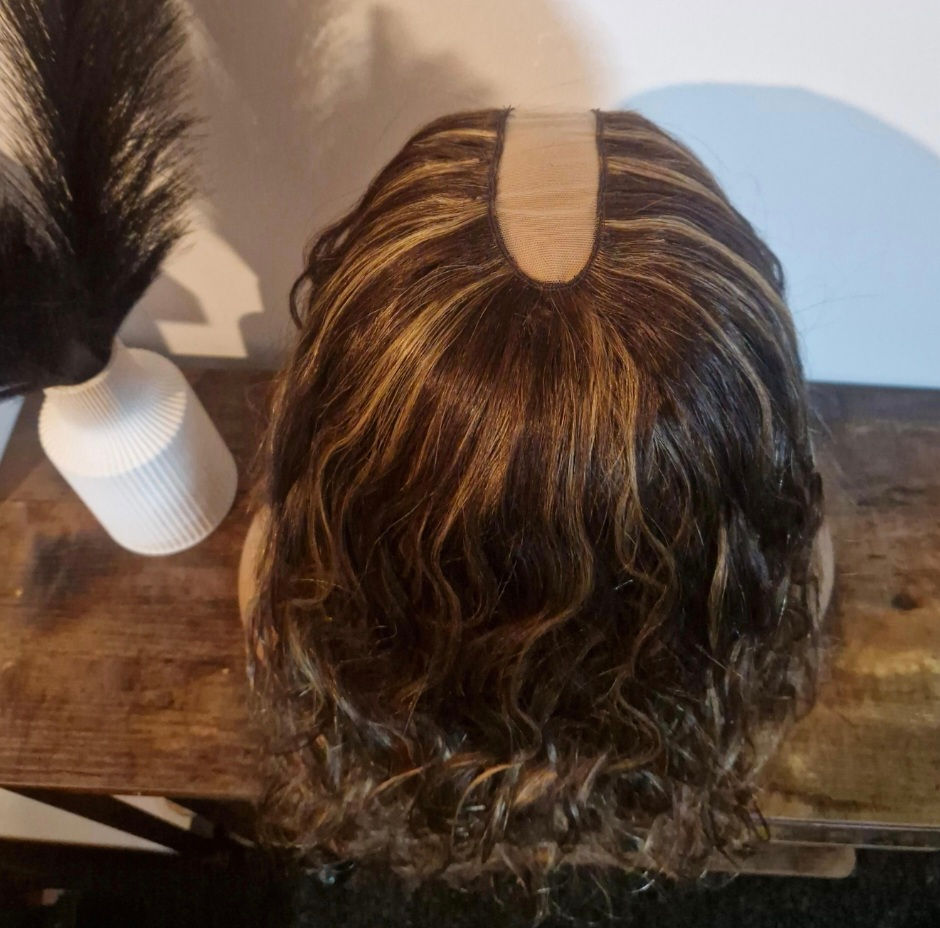 Thumbnail: 100% Human Hair U Part Wig, Curly #4/#27