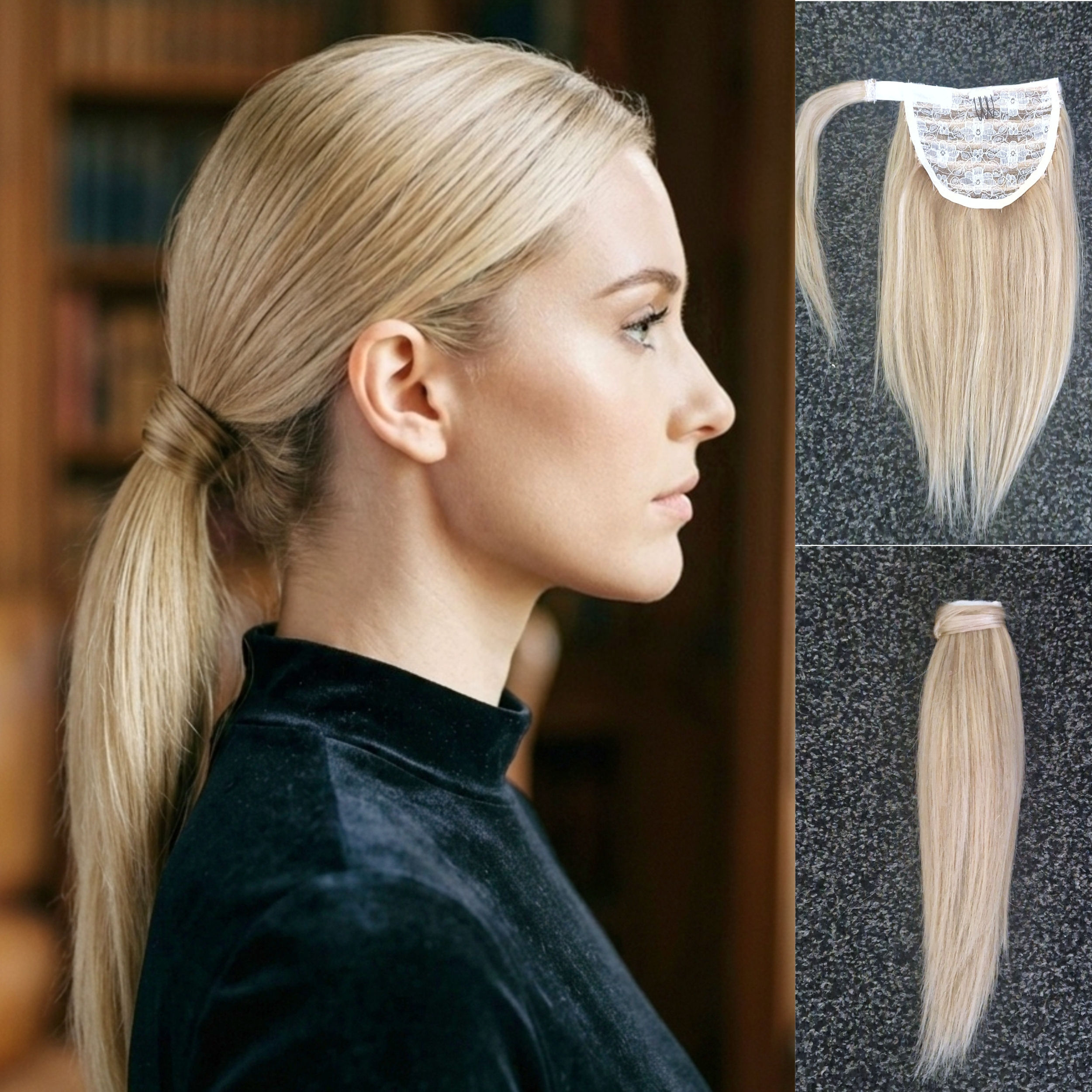 Human/Synthetic Blend Wrap Around Ponytail Blonde613/ #22/#18