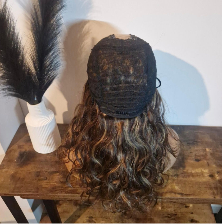 Thumbnail: 100% Human Hair U Part Wig, Curly #4/#27