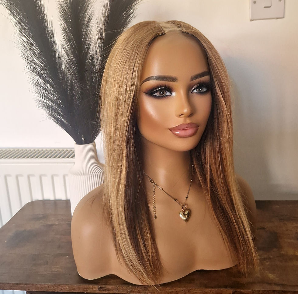 Thumbnail: 100% Human Hair U Part Wig Peekaboo highlights #27/#4/#30