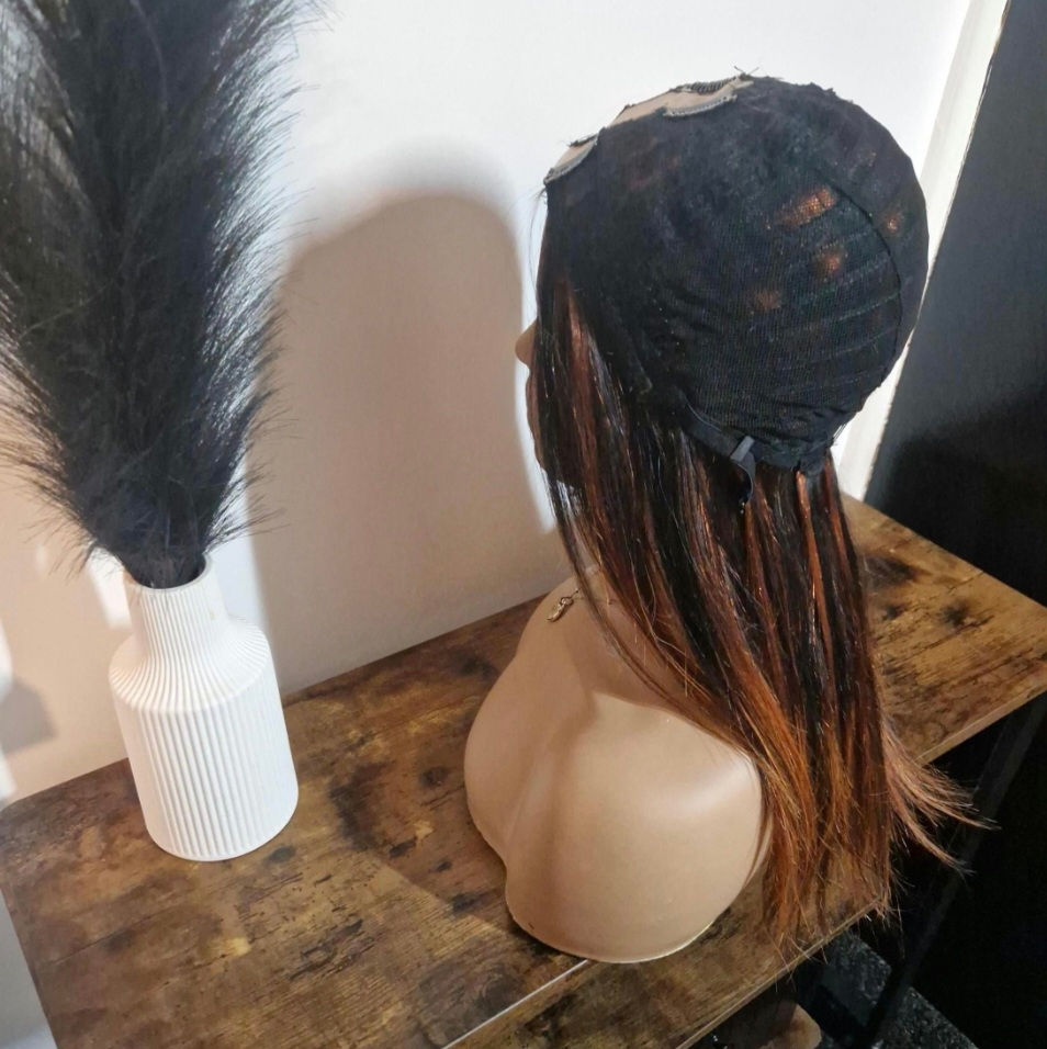 Thumbnail: 100% Human Hair U Part Wig Ombre Dark Brown/Copper