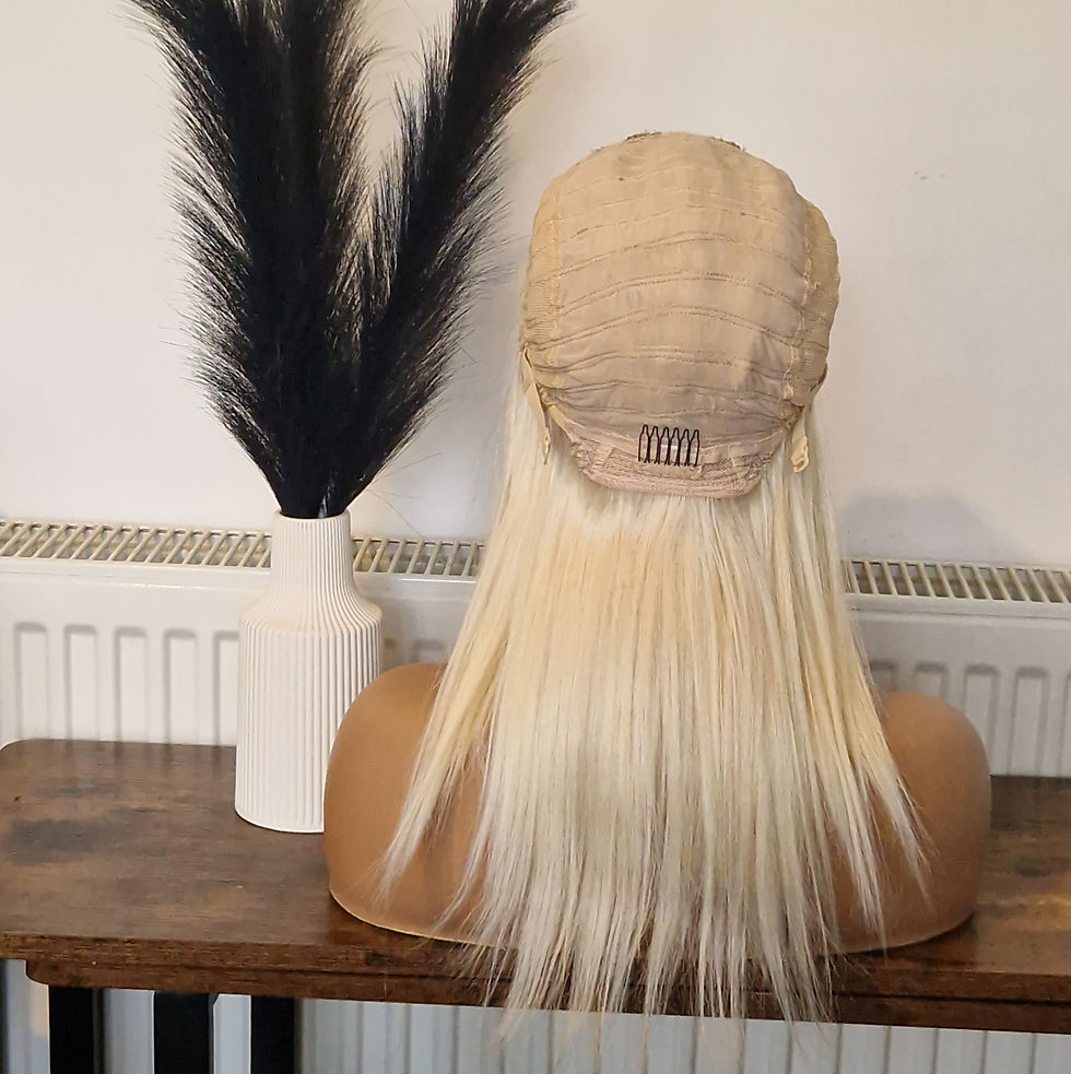 Thumbnail: Human Hair Blend Blonde U Part Wig