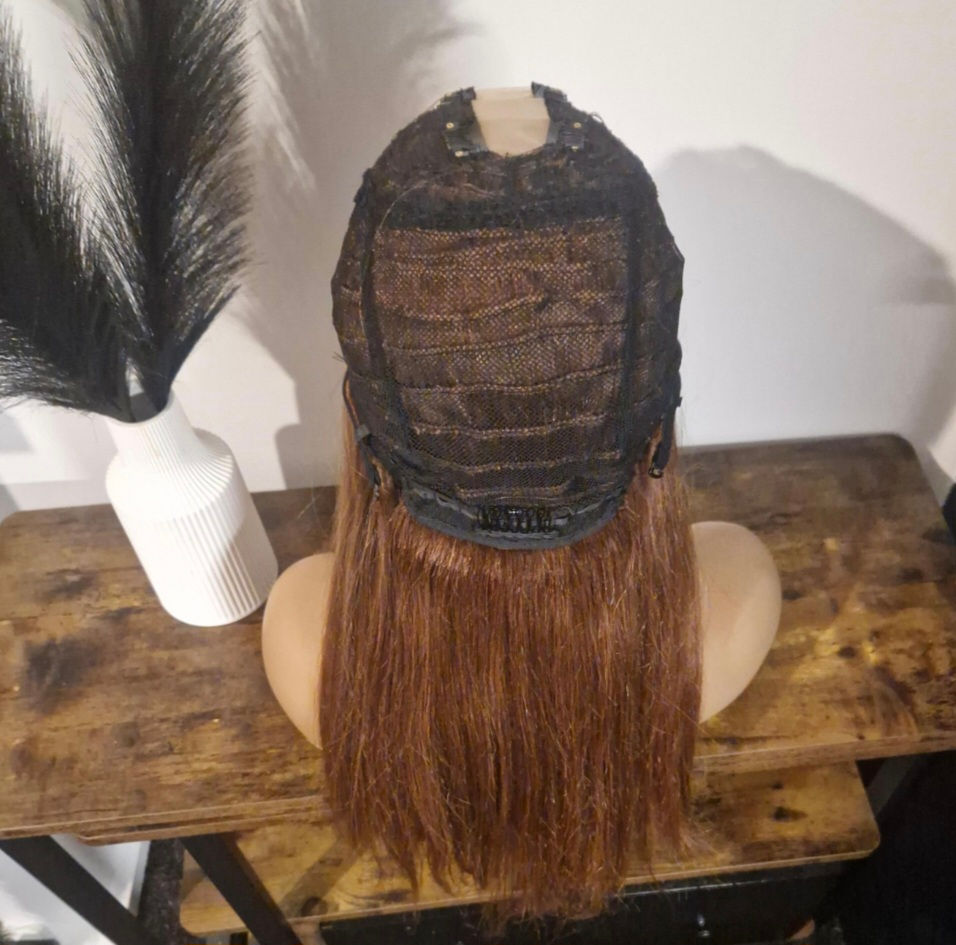 Thumbnail: 100% Human Hair U Part Wig light Auburn #30