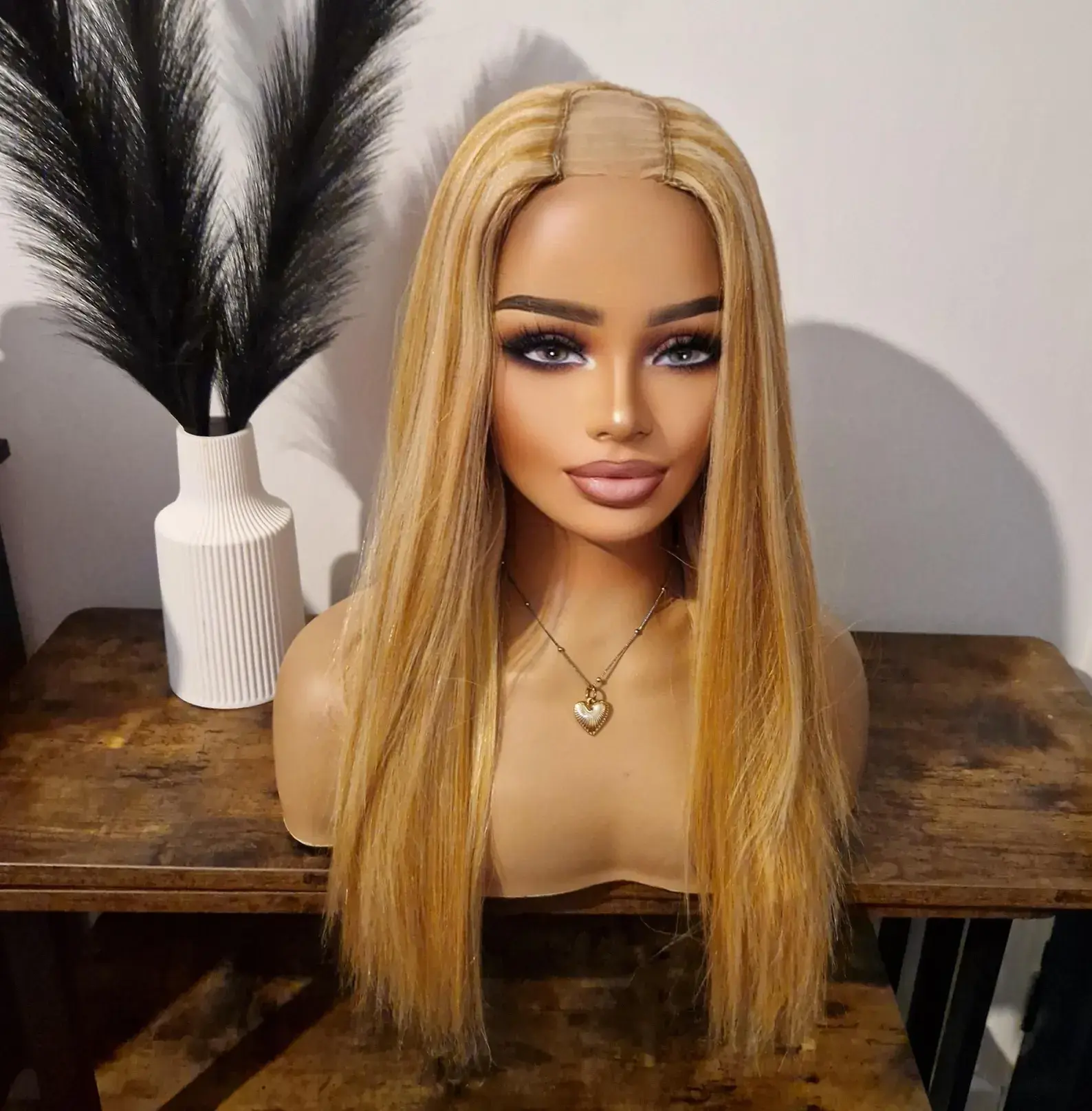 100% Human Hair U Part Wig Ginger #27/#613 Yaki