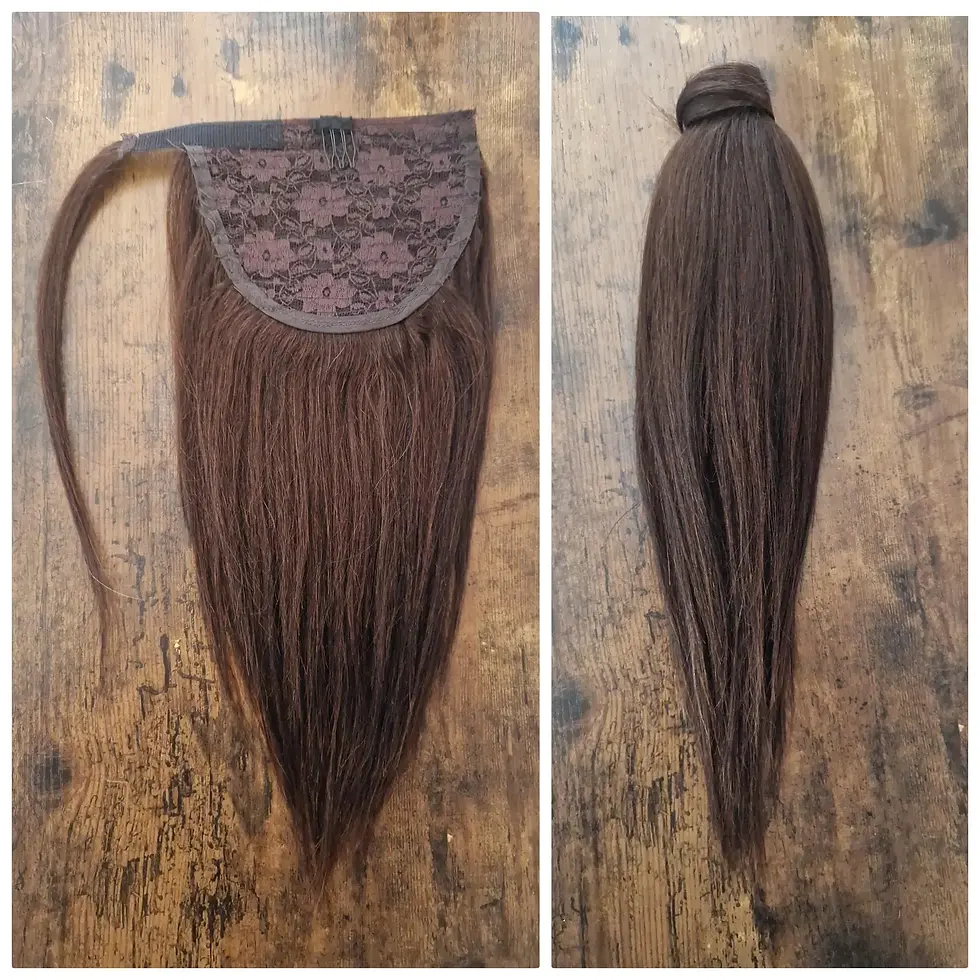 100% Human Hair Wrap Around Ponytail Brown #4