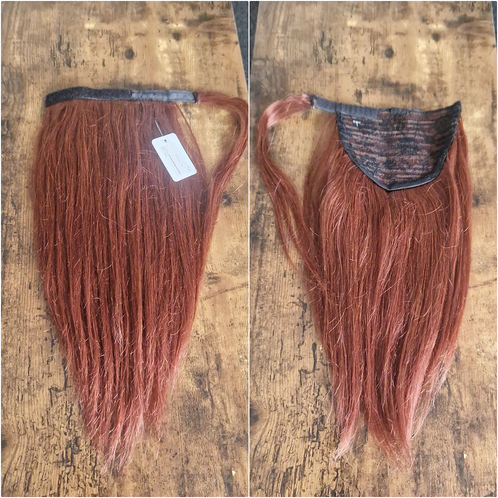 Thumbnail: 100% Human Hair Ponytail Brown, Dark Auburn #33