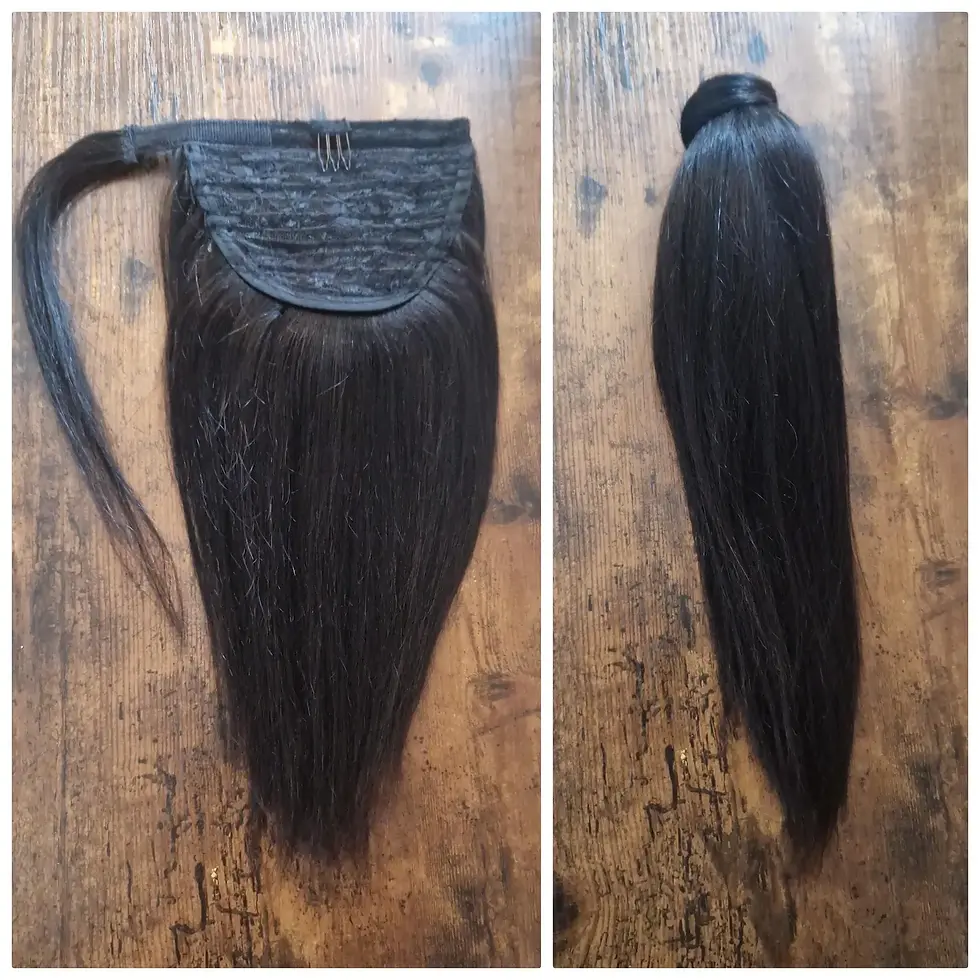 100% Human Hair Wrap Around Ponytail Off Black 1B