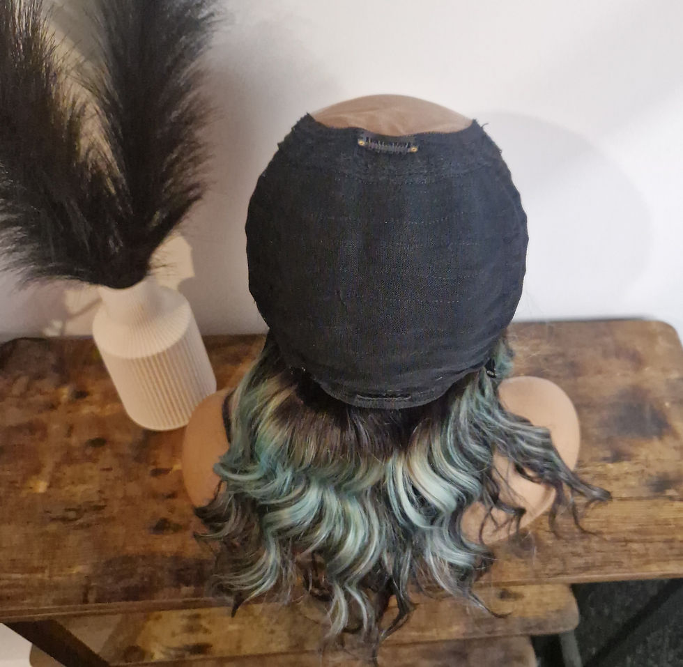 Thumbnail: Human/Synthetic U Part Wig Peekaboo highlight 1b/Aqua