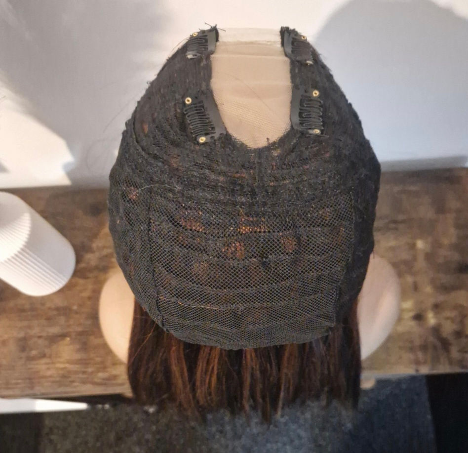 Thumbnail: 100% Human Hair U Part Wig, 1b/Copper