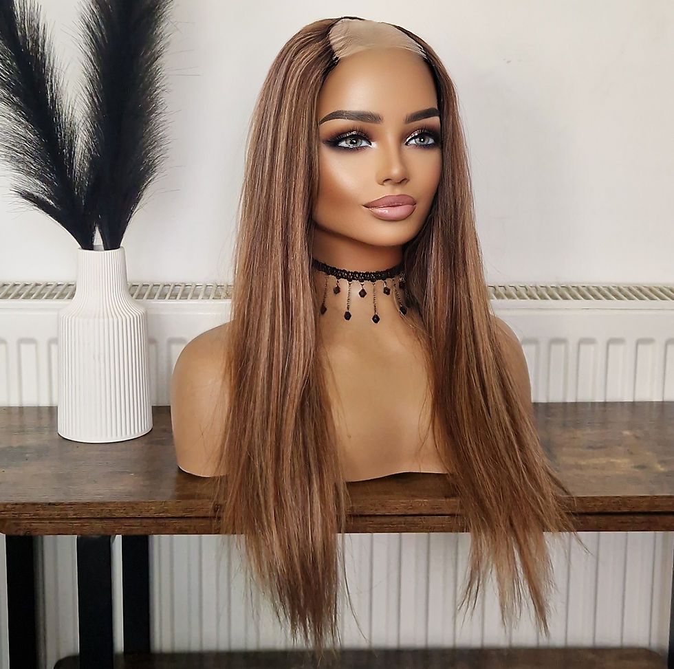 Thumbnail: 100% Human Hair U Part Wig Brown #4/#30/#27
