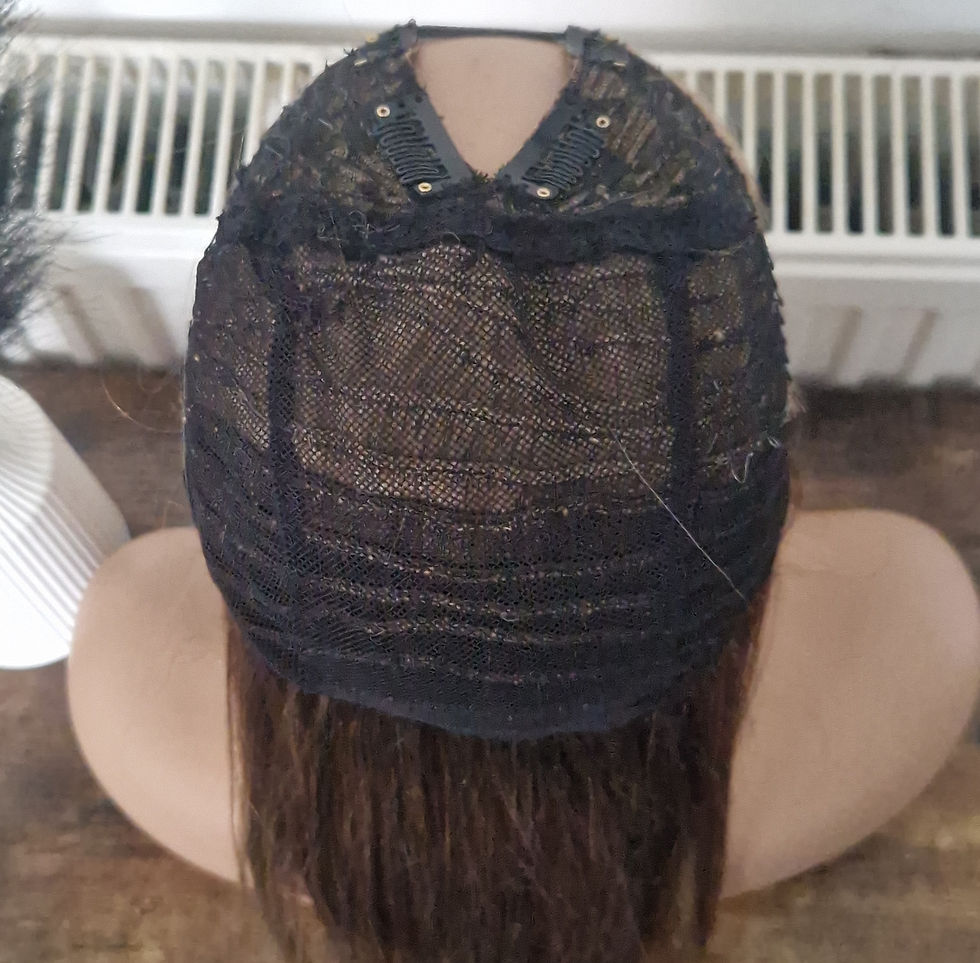 Thumbnail: Human Hair Blend V Part Wig #27/#5 under-dye