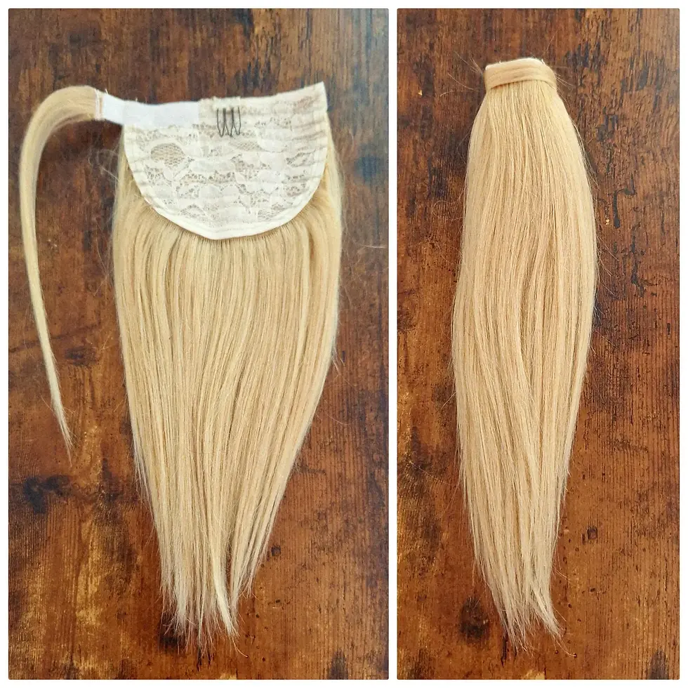 Human/Synthetic Blend Wrap Around Ponytail Blonde #22