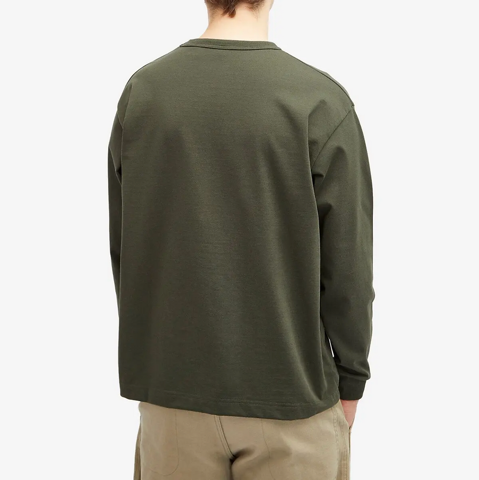 Thumbnail: NANGA ECO HYBRID BOX LOGO L/S TEE KHAKI