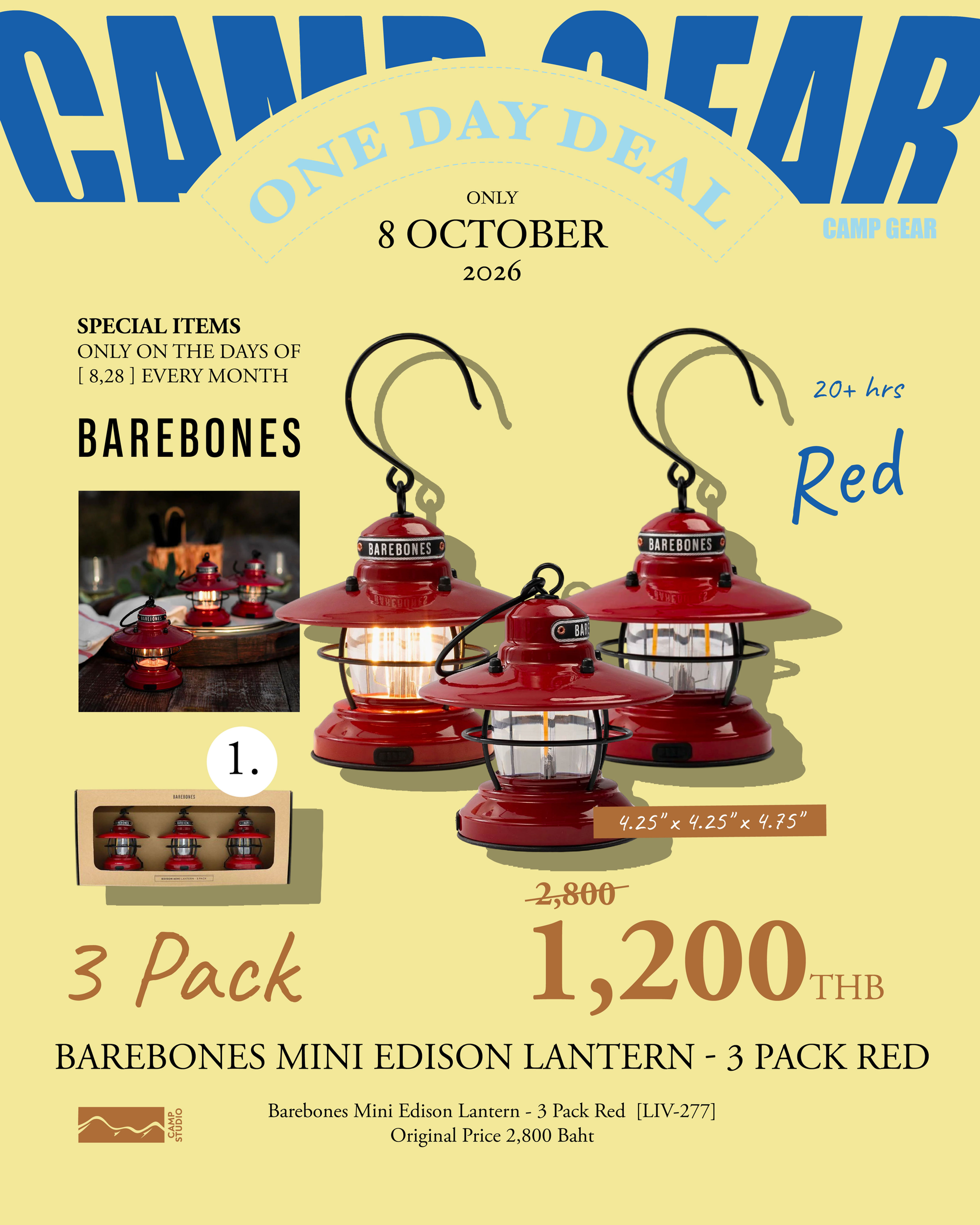 Barebones Mini Edison Lantern 3-Pack Red-8Oct26