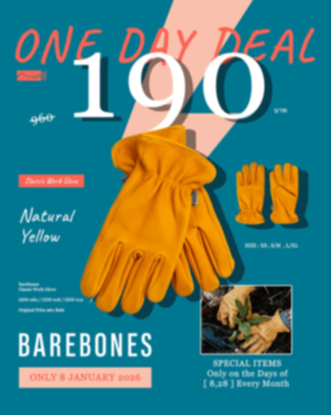 [ 8 JANUARY ] Barebones Classic Work Glove Yellow