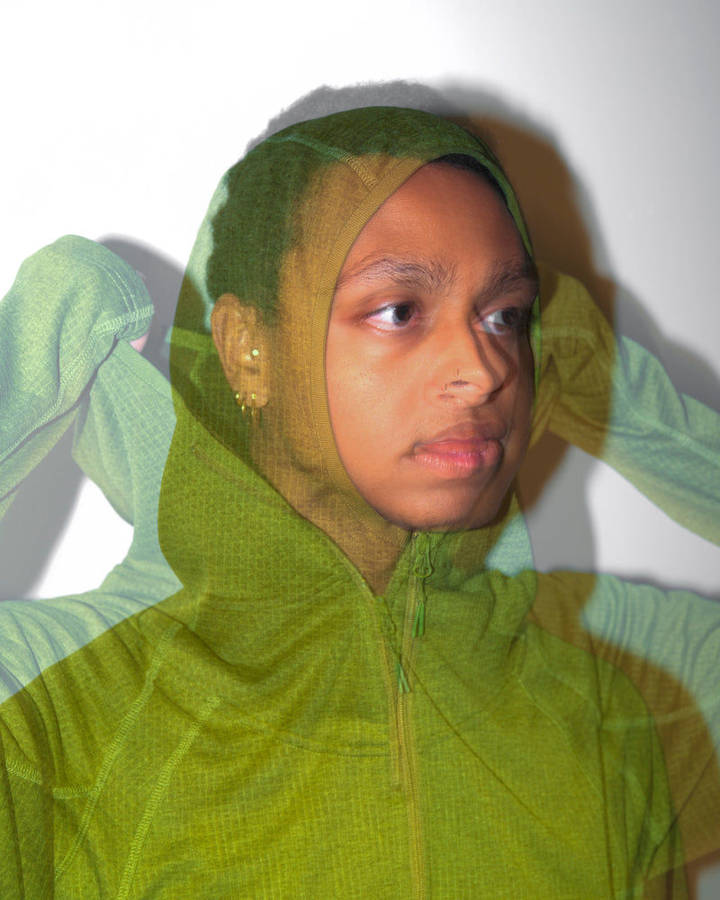 ภาพขนาดย่อ: PA’LANTE Grid Fleece Hoody - Chartreuse