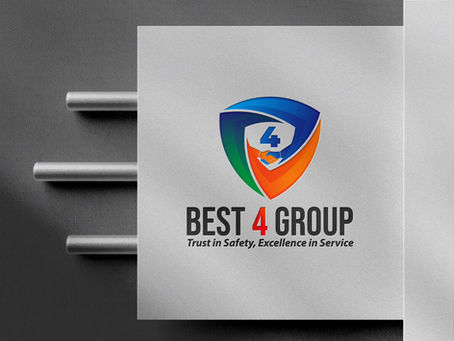 Brand identity logo design mockup by Sree Creative Hyderabad — Best 4 Group signboard logo