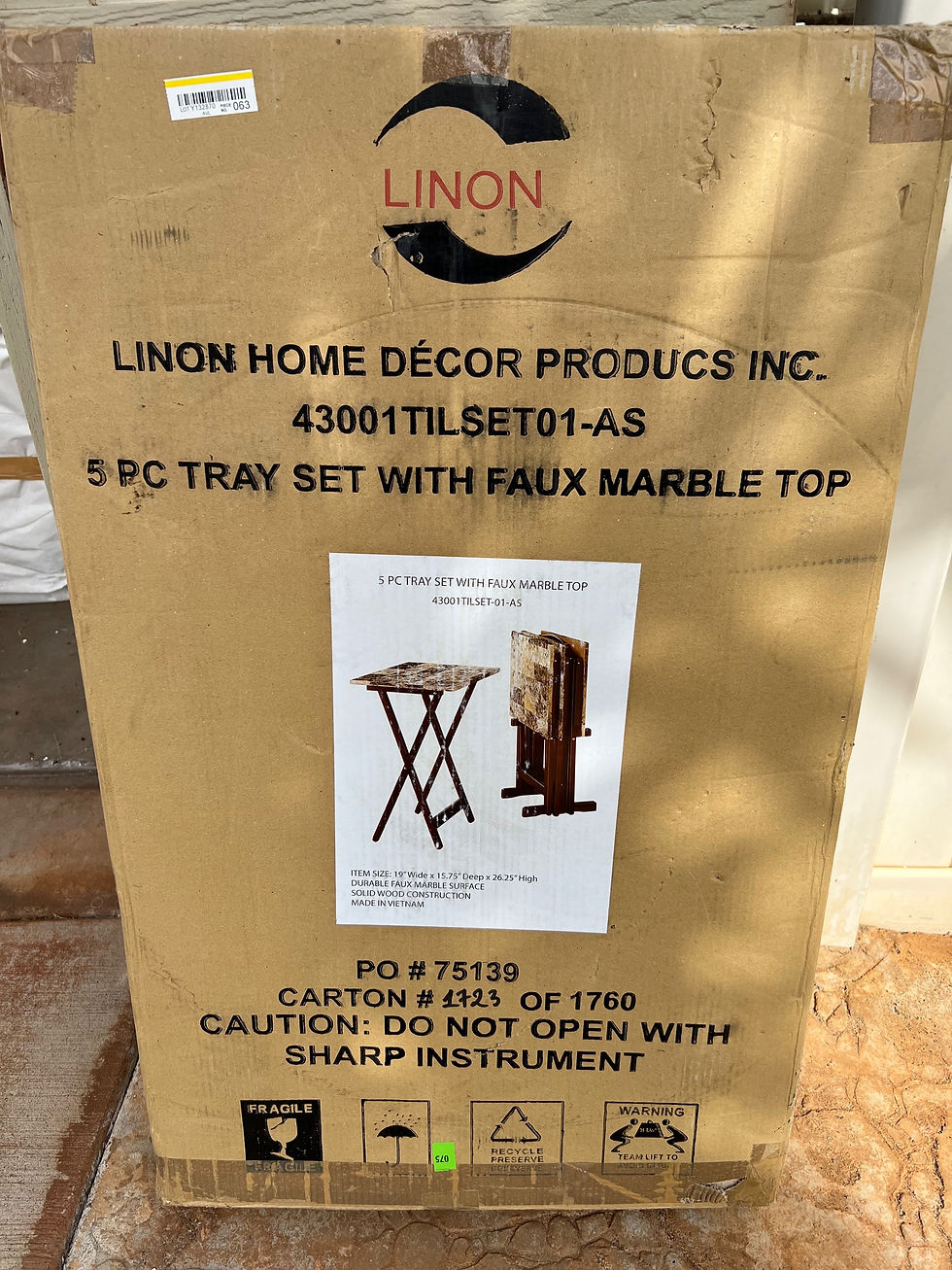 Thumbnail: 5 PC Tray Set with Faux Marble Top
