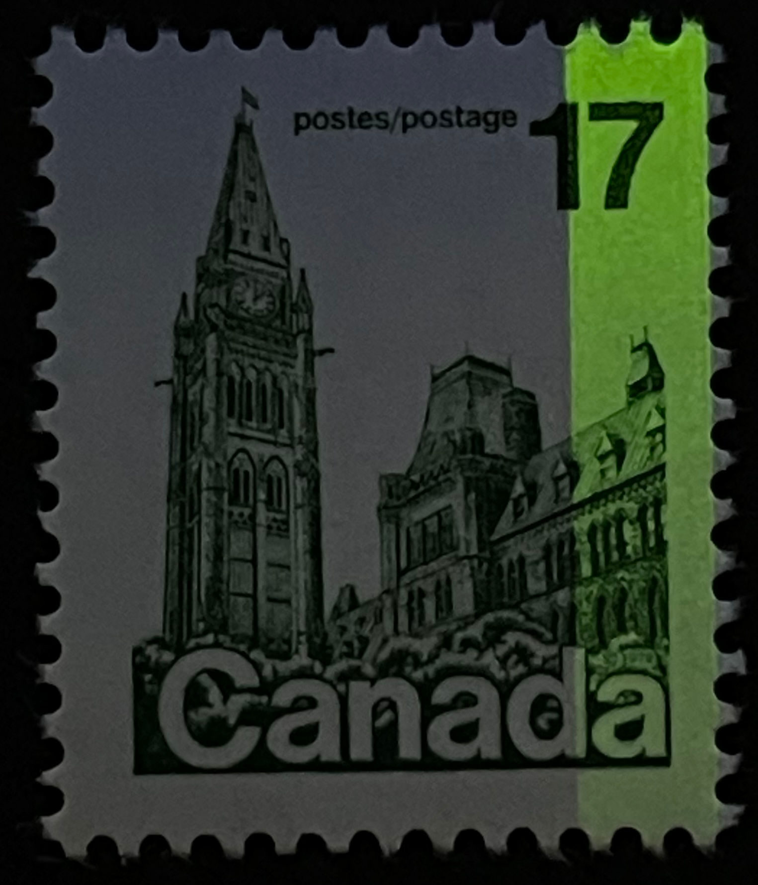UCS#0790 MNH right one bar tag error 17c green Parliament