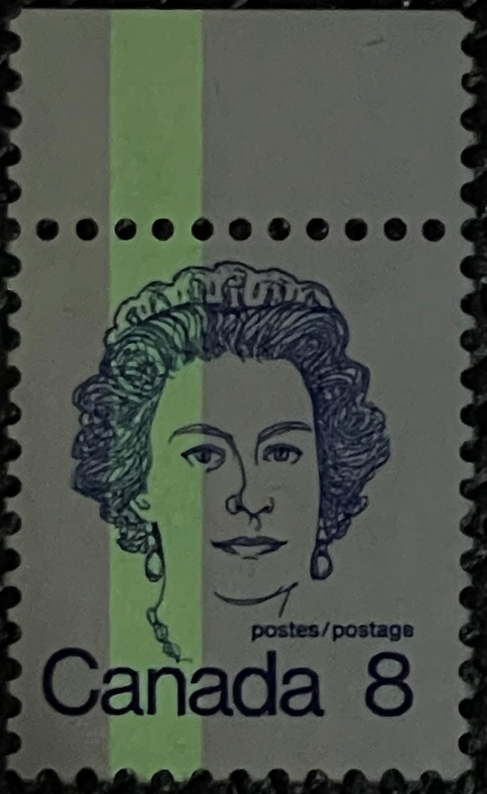 UCS#0593 MNH 8c blue Queen Elizabeth II w/one-bar tagging error (G2aC)