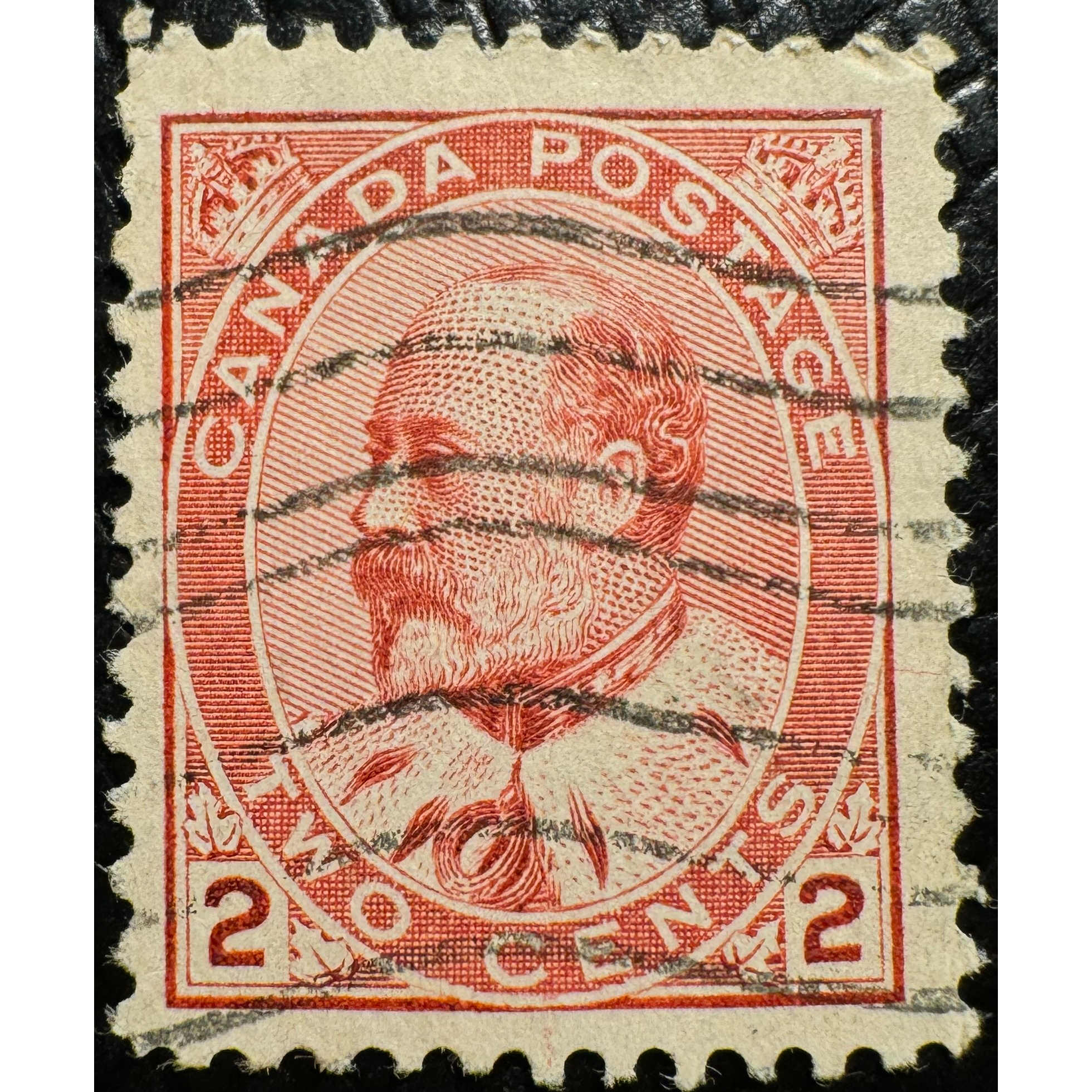 UCS#0090 line of dots and hairline - 2c carmine KEVII