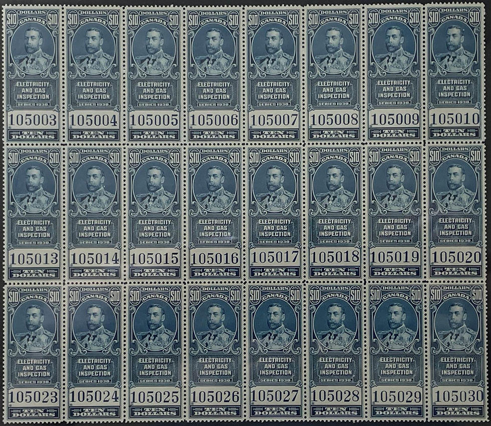VD#FEG11 MNH block of 24 $10 blue Electricity and Gas Inspection stamp