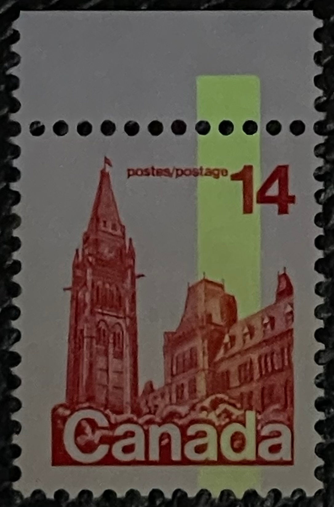 UCS#0715 MNH 14c Parliament w/one-bar tagging error