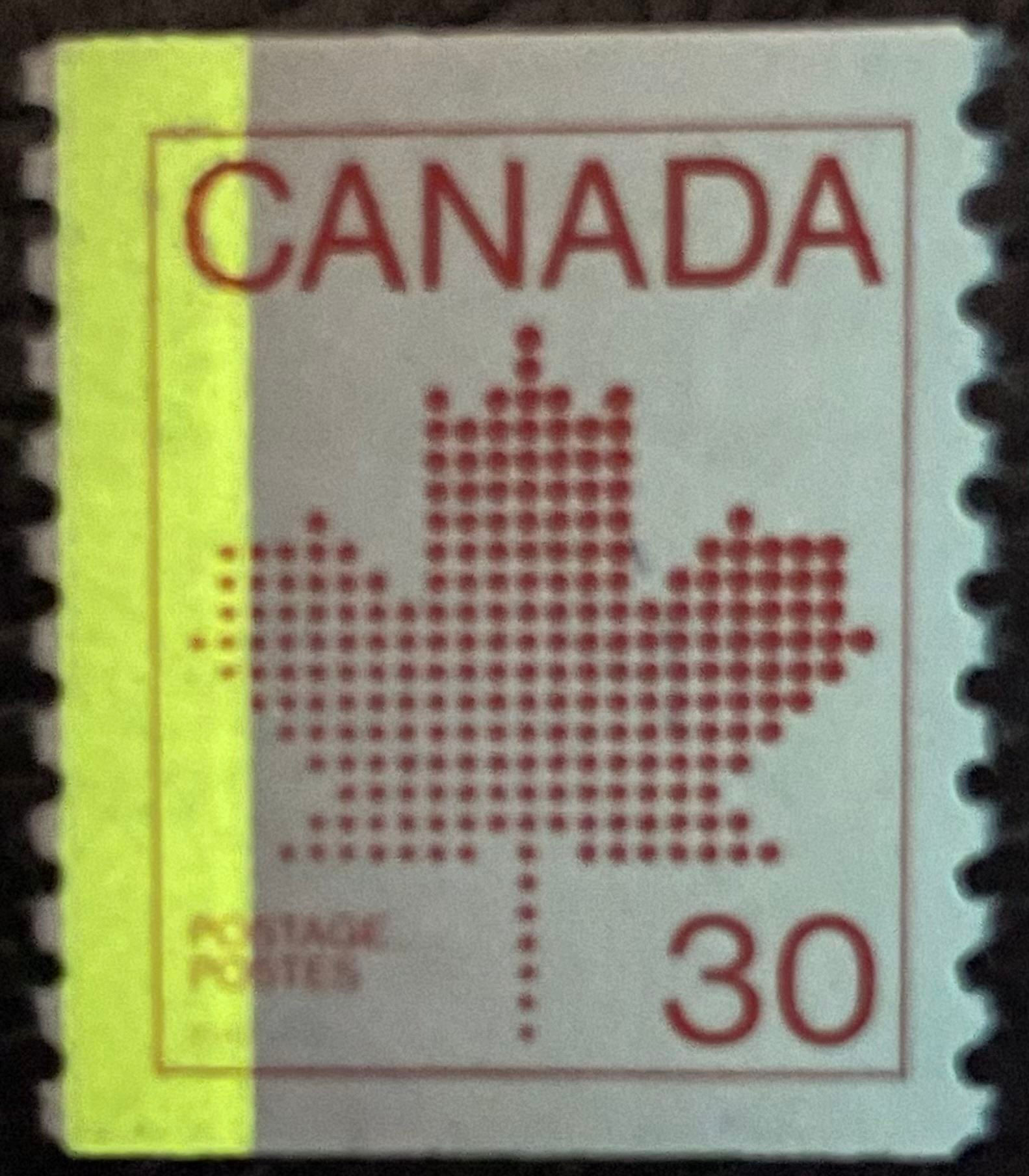 UCS#0945 MNH one bar tag error - 30c Maple Leaf
