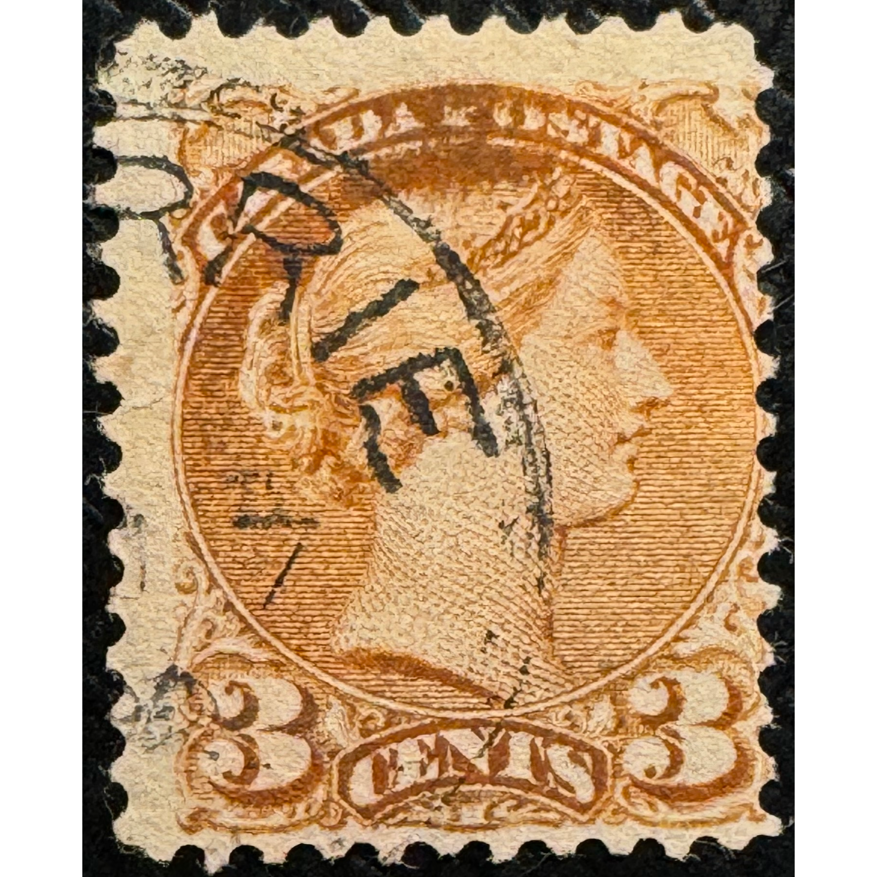 UCS#0041 major ink smear - 3c QV Small Queen