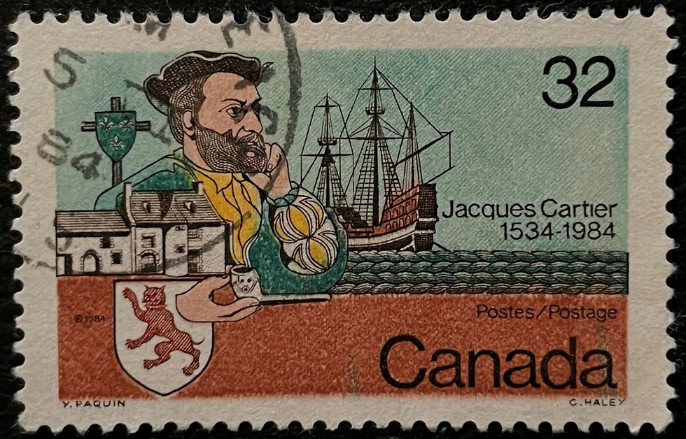 Thumbnail: UCS#1011 green streaks through Canada - 32c Jacques Cartier