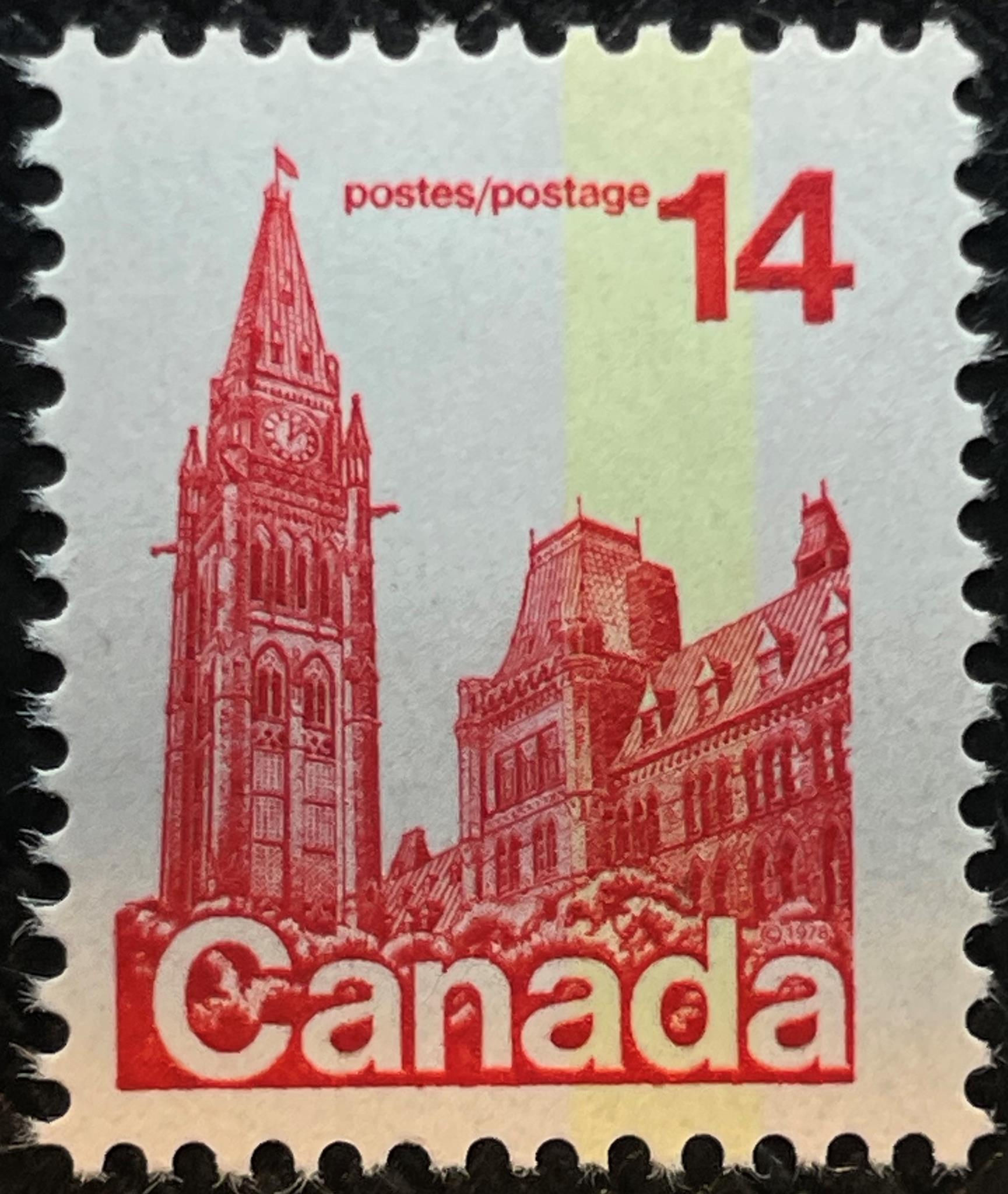 UCS#0715 MNH centre one bar tag error - 14c red Parliament