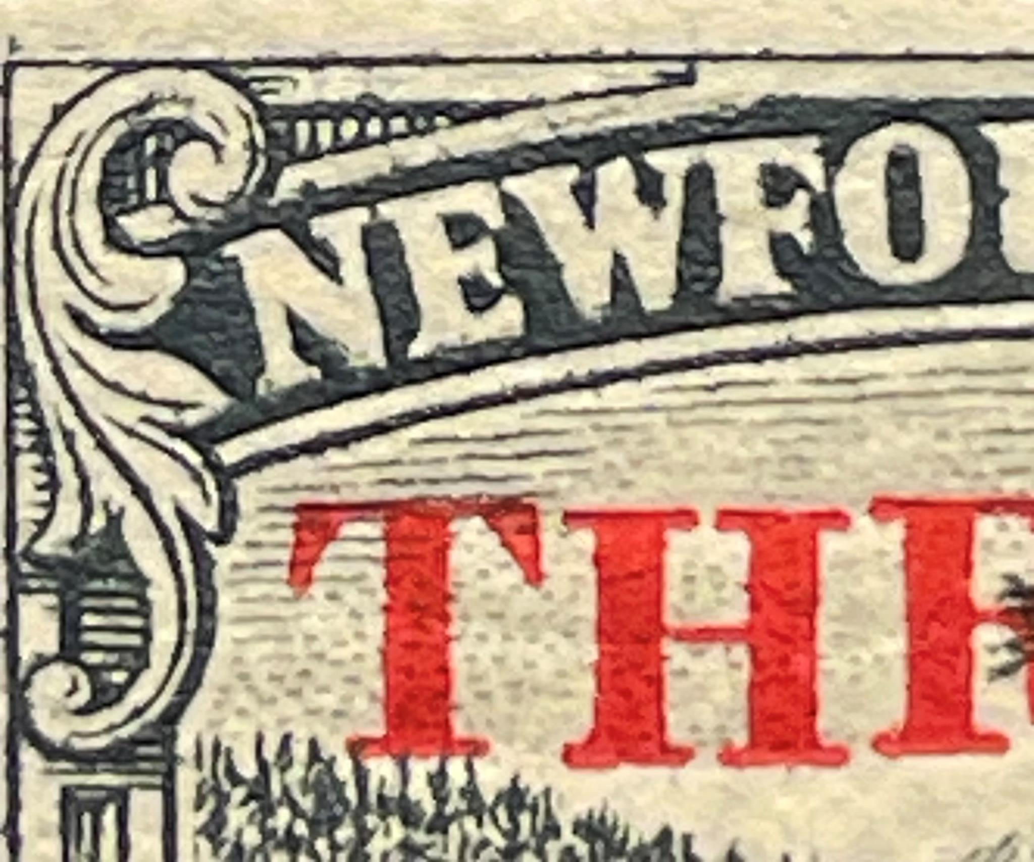 UCS-NFLD#160 MNH re-entry in upper left 3c on 6c Humber River surcharge