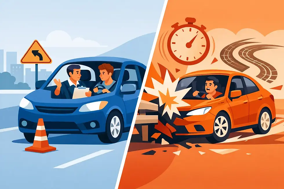 Driving Lessons Versus Crash Courses Compared