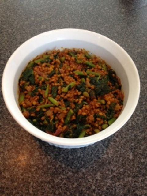 wheat berry asparagus salad