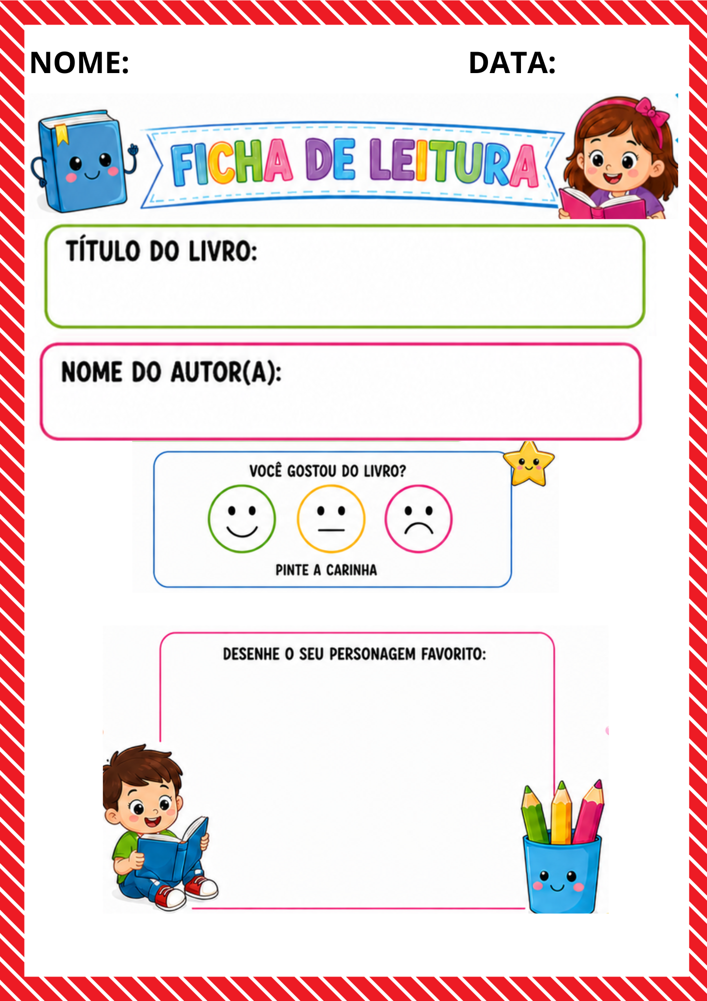 FICHA DE LEITURA PARA PROJETOS LITERÁRIOS