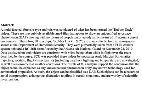 A Forensic Analysis of the “Rubber Duck” UAP Video
