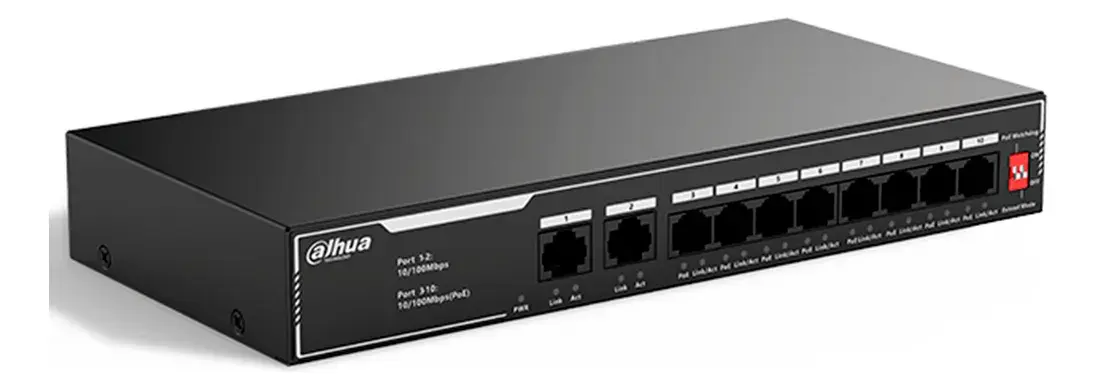 Switch Poe 10 Ptos 8 Ptos Poe 10/100 65w Switching 12 Gbps