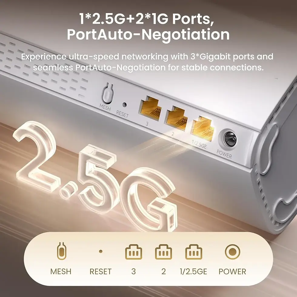 Miniatura: Tenda Router Wi-Fi 7 ME6 Pro BE5100 Dual Banda con 4323 Mbps + 688 Mbps, 1x2.5G