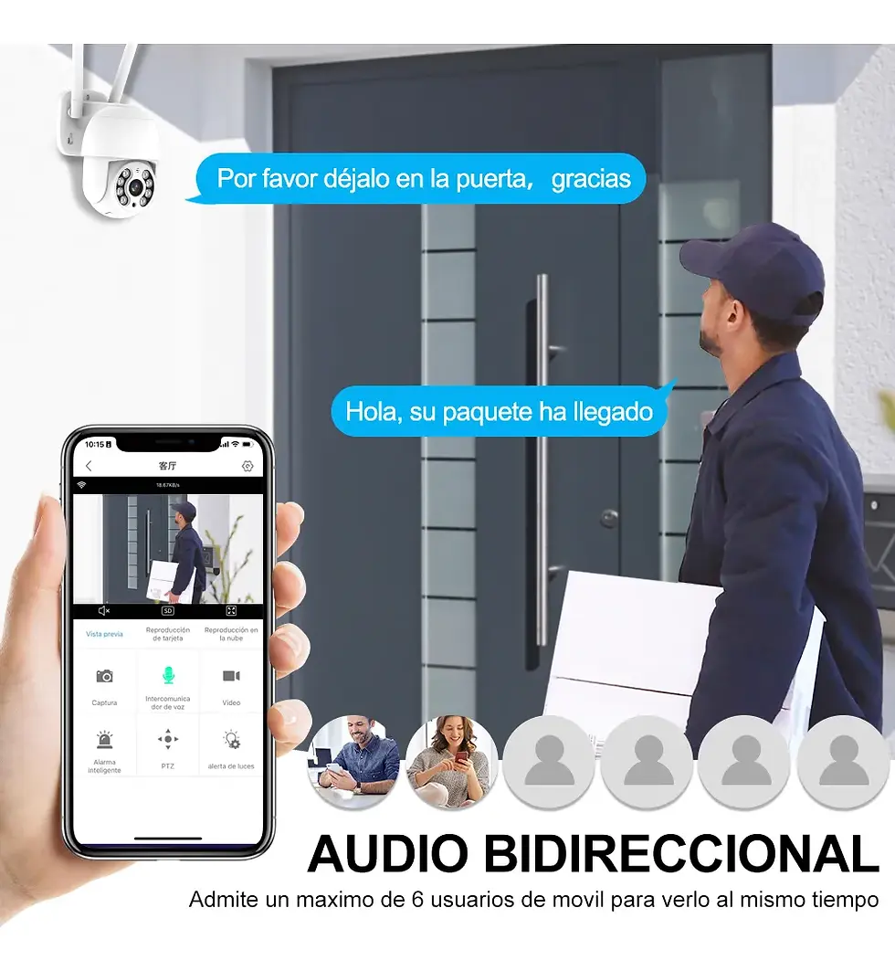 Miniatura: Nanwei 1pcs Cámara De Seguridad Exterior Wifi Trishome O Icsee App 1080p Pan&til